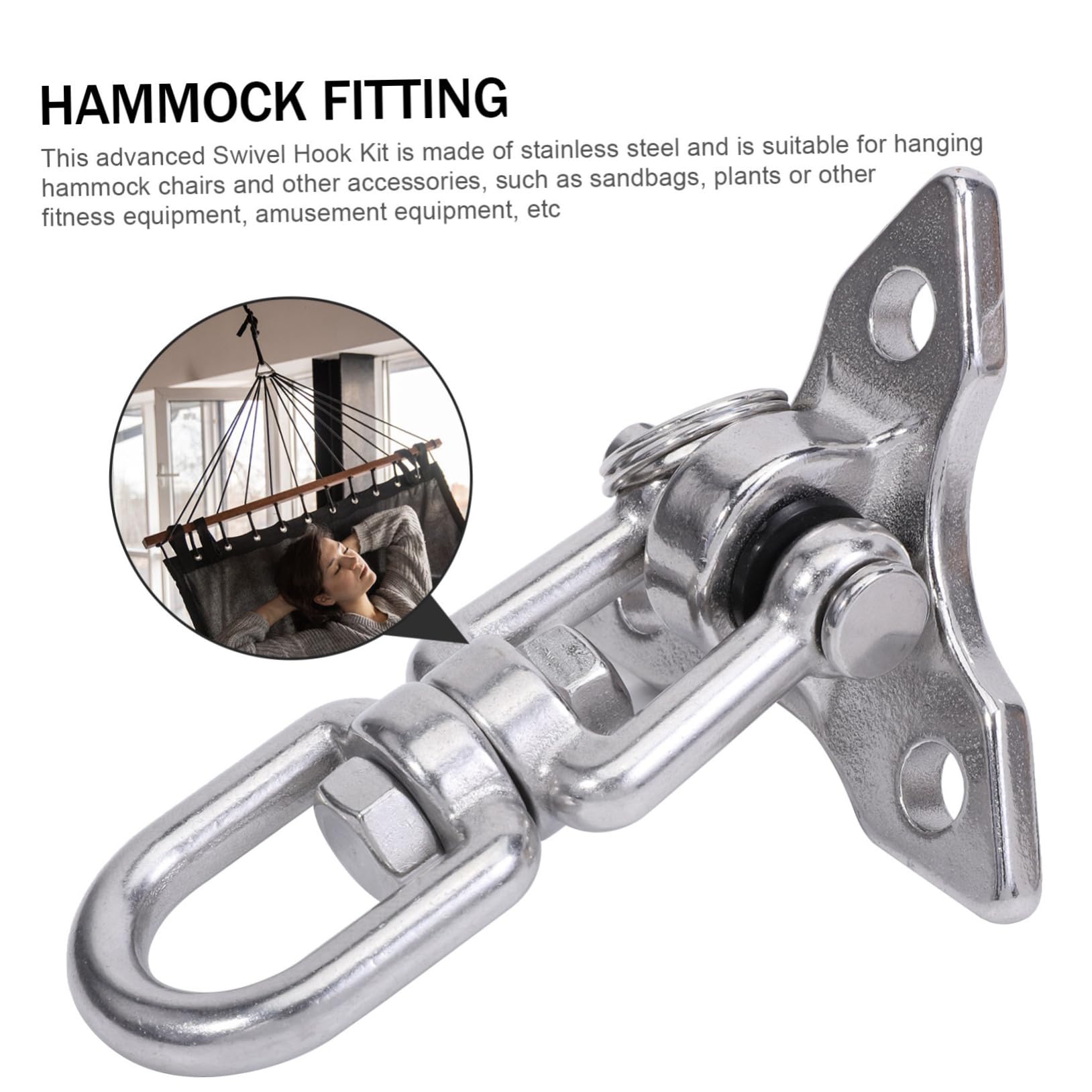 FUNOMOCYA 360° Rotating Swing Buckle Stainless Steel Hooks for Swing Heavy Duty Steel Snap Hook