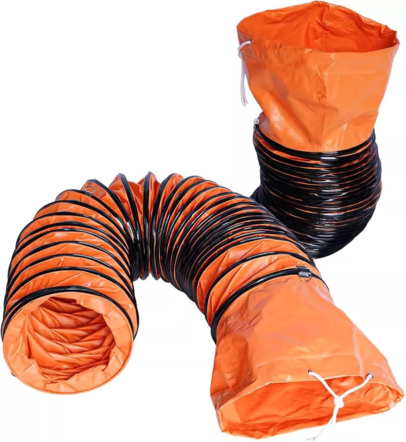 Flame Retardant Flexible Duct Hose with Adjustable Rope - Collapsible Storage, Ideal for Blower Fan Ventilation, Airflow Control, and Home Improvement