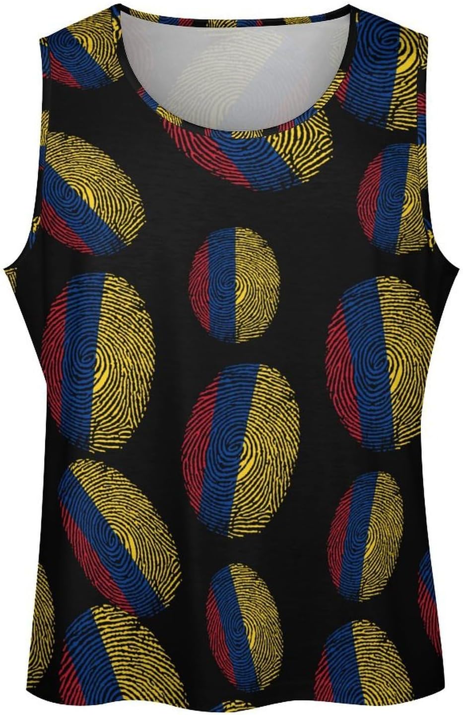 Colombia Flag Finger Men's Tank Tops Sleeveless Muscle Shirts for Men Lightweight Vest Crew Neck T-Shirts
