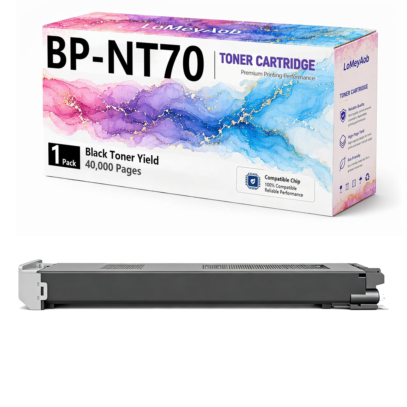 Cartuccia di toner BP-NT70BA, sostituzione nera ad alta resa per la stampante Sharp LaserJet BP-50C26 50C31 50C36 50C45 50C55 50C65 70C31 70C36 70C45 70C55 70C65 ,1Pack
