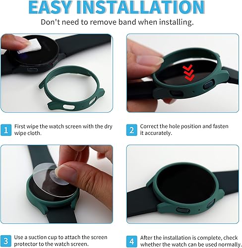 Miniatura 5 de PKMH Paquete de 8+8 protectores de pantalla para Samsung Galaxy Watch 6 de 1.575 pulgadas (1.575 in), protector de pantalla duro de policarbonato