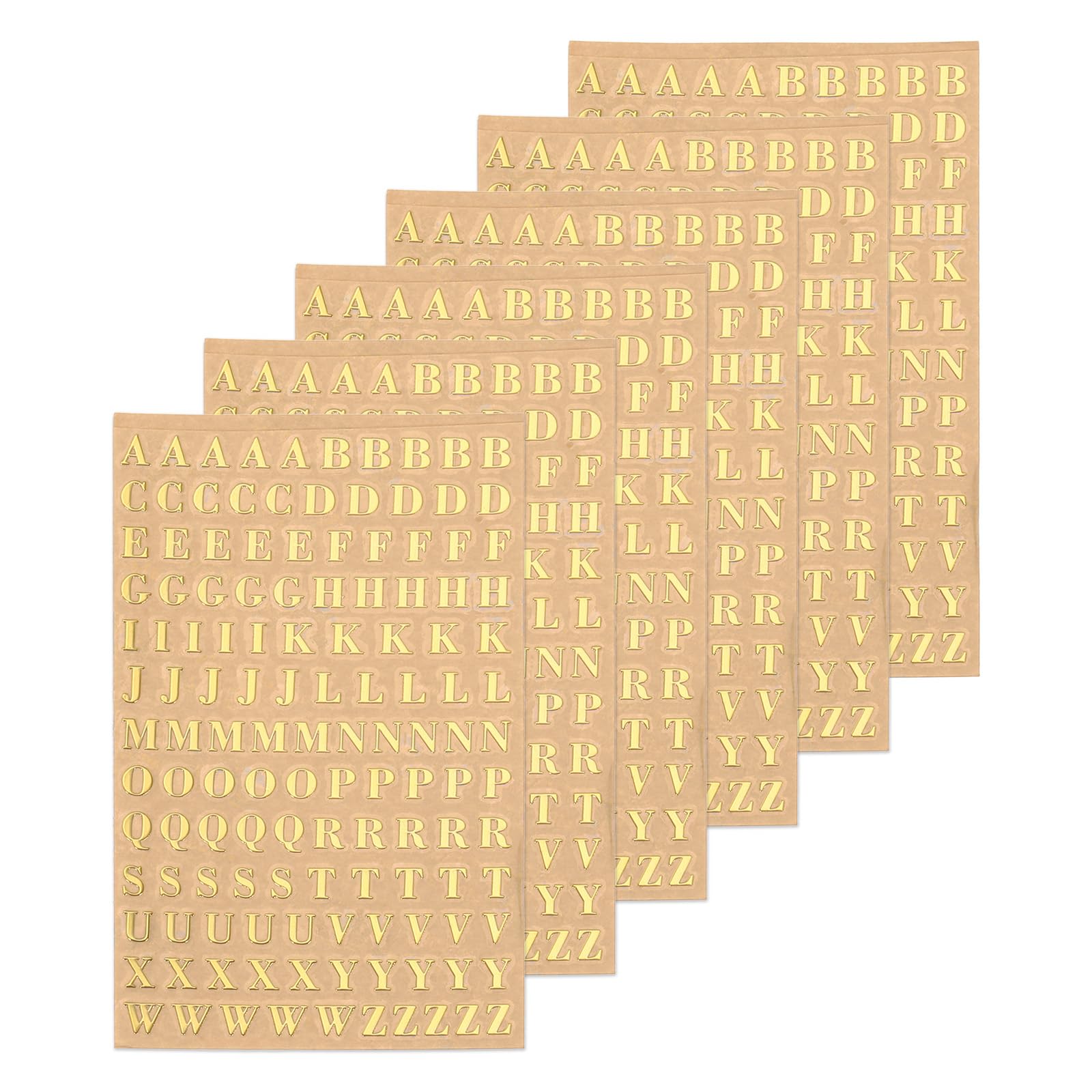 Autocollants en résine alphabet 3D Meccanixity lot de 6 feuilles de lettres majuscules scrapbooking