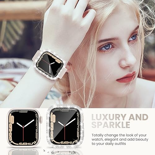 Miniatura 7 de Tensea Paquete de 3 fundas protectoras de pantalla para Apple Watch SE 2 generación 6 5 4 4 de 1.575 pulgadas, accesorios para iWatch duro de