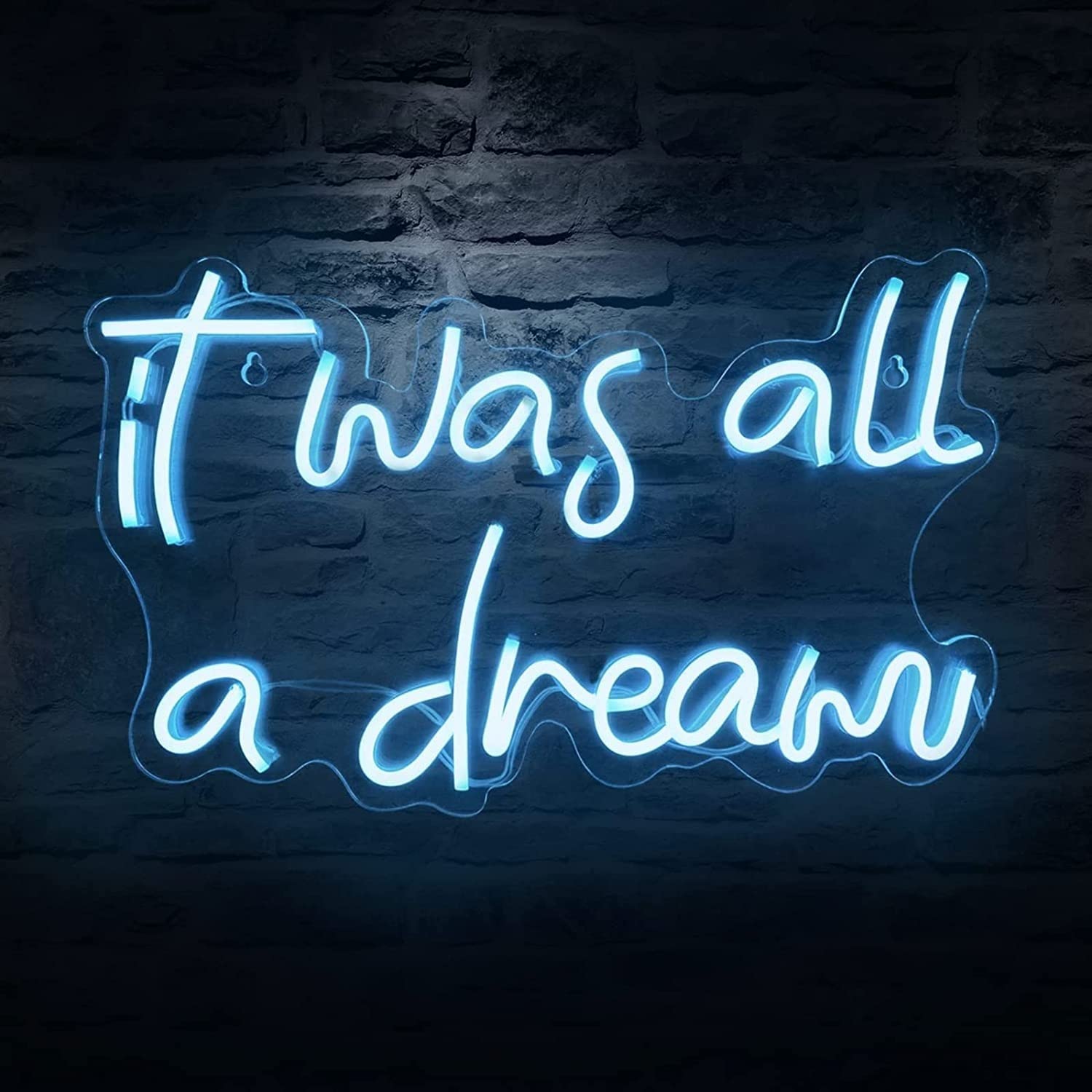 Néon LED It Was All A Dream bleu déco murale chambre et lampe de nuit USB