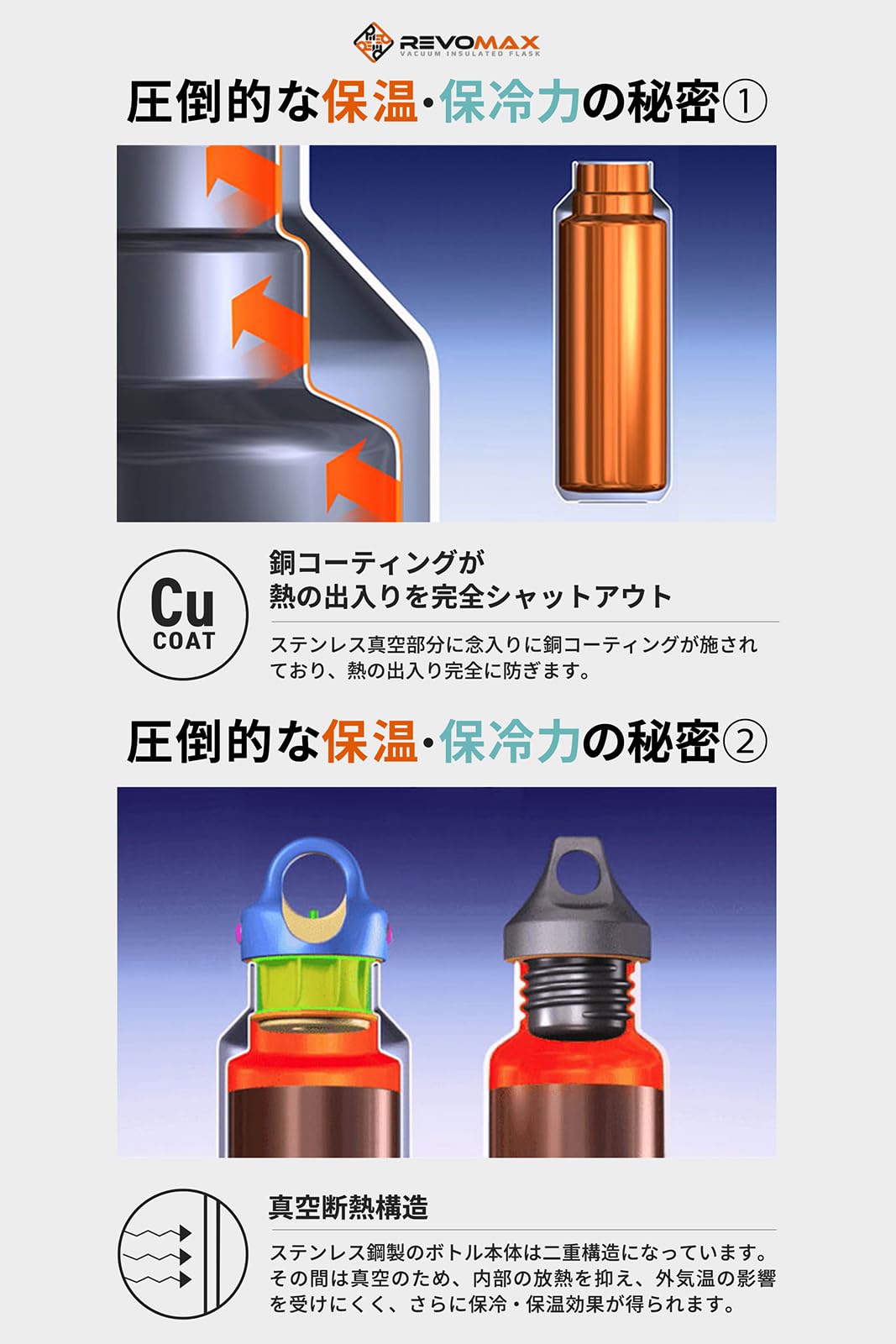 Amazon | 名入れ対応 炭酸対応 水筒 592ml 20oz レボマックス REVOMAX
