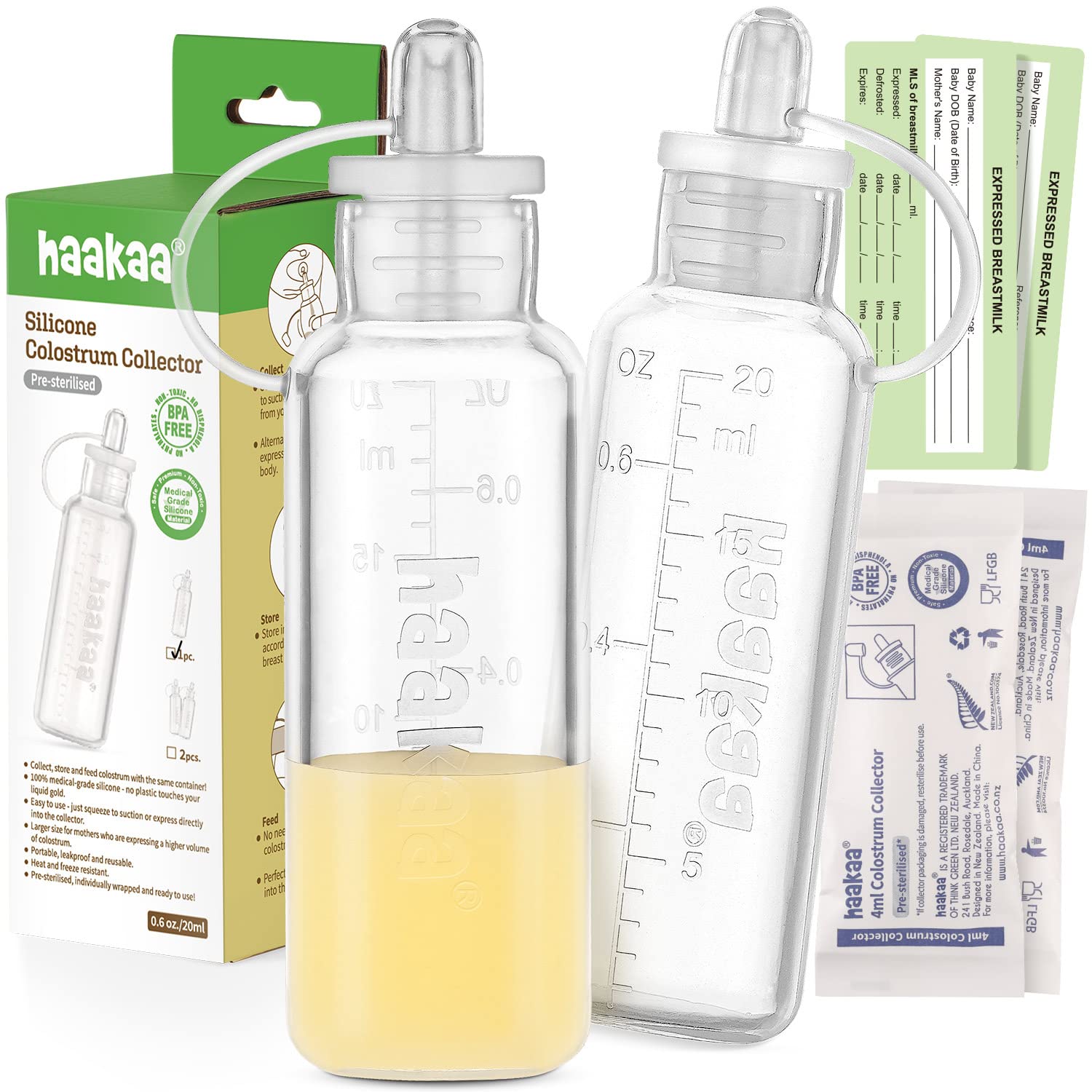 haakaa Colostrum Collector Set 20ml/2pk Silicone