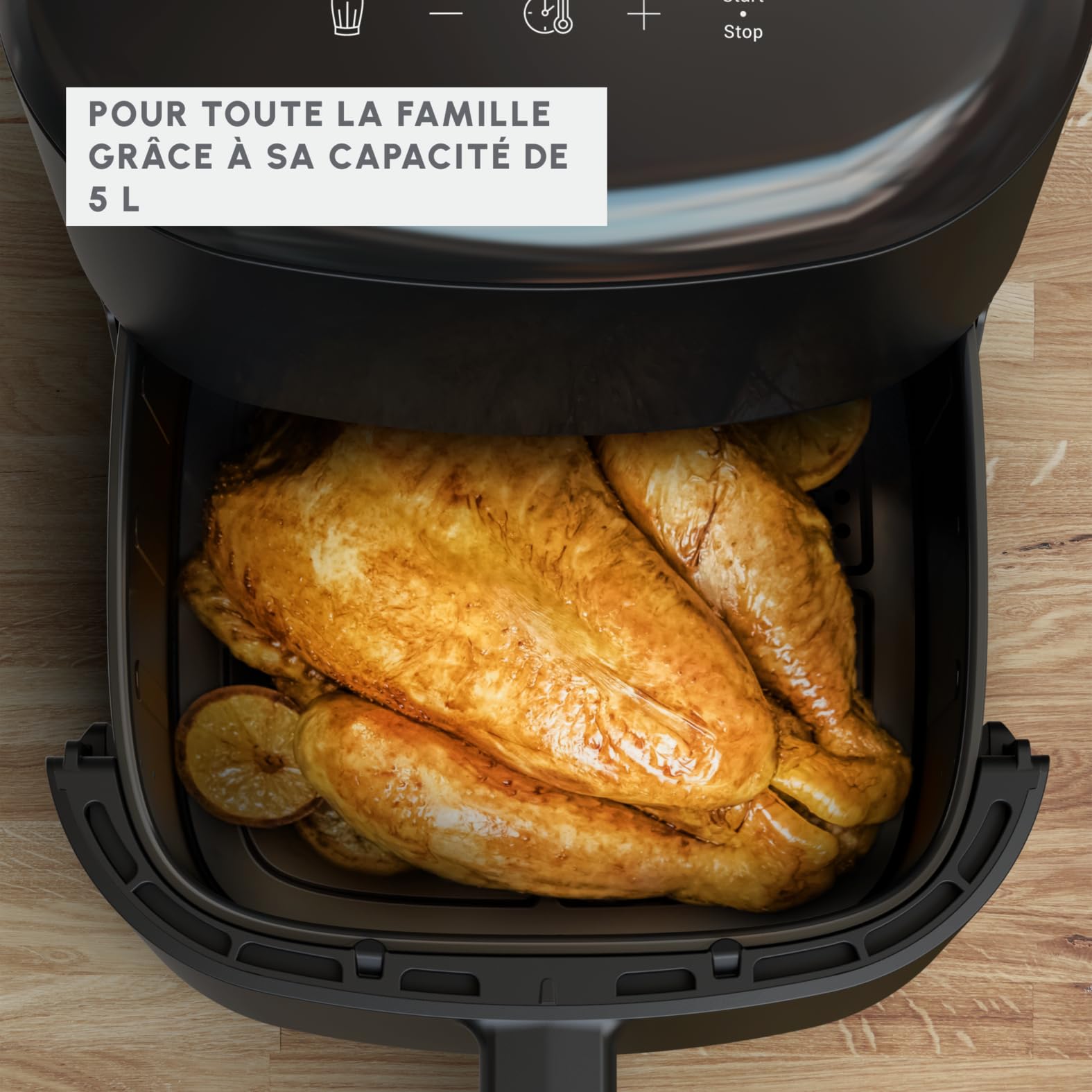 Moulinex Easy Fry Max 5 l – frytkownica powietrzna do szybkiego gotowania, oszczędność energii do 70%, intuicyjny panel sterowania, 10 automatycznych programów, dla maks. 6 osób, cyfrowa książka