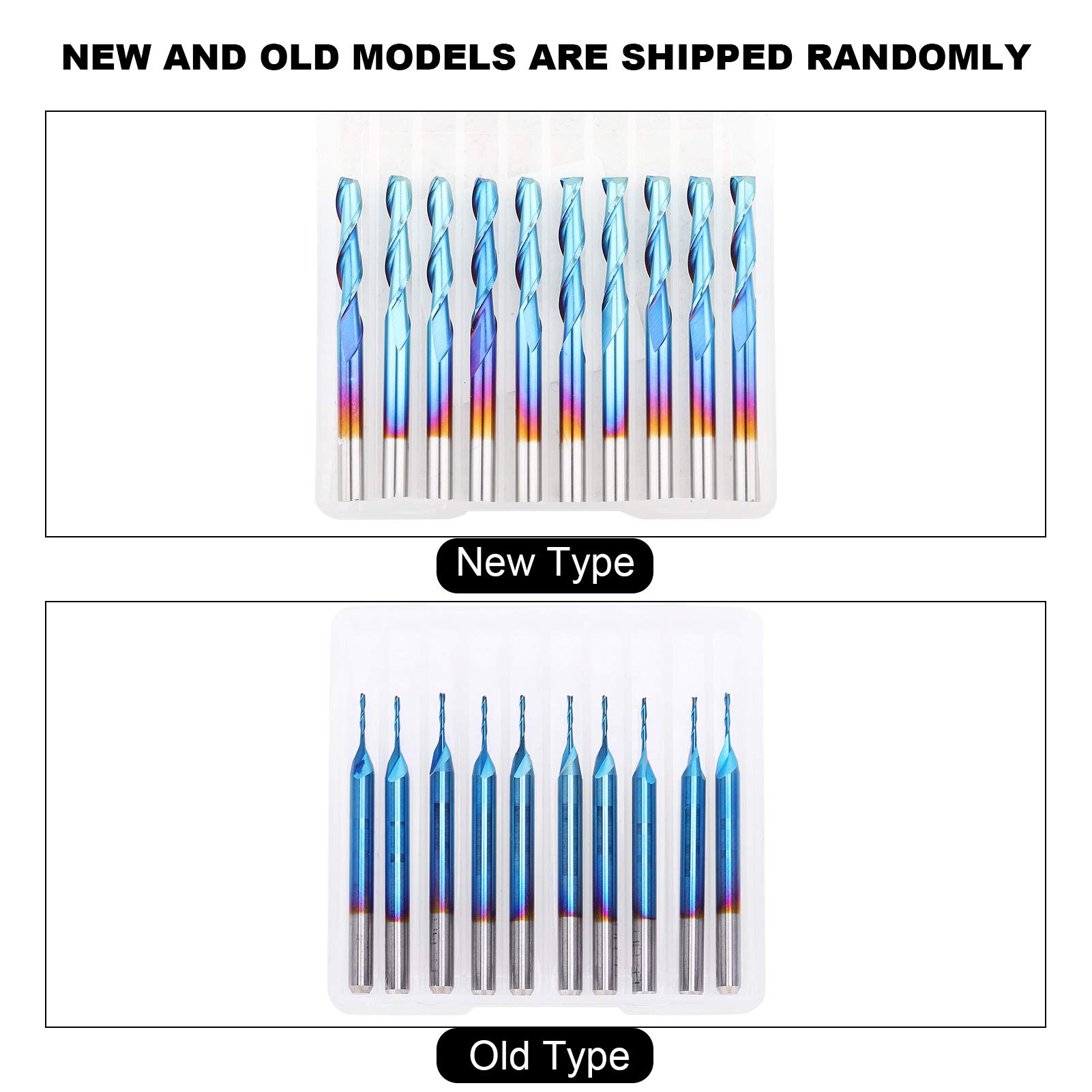 Respicefinem 10pcs Aluminum Cutter Woodworking Cutter Engraving Machine Tool 3.175x17mm CNC Spiral Router Bit