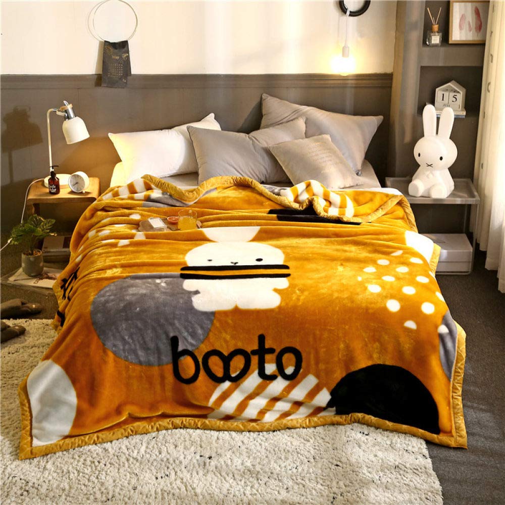 Couverture Sherpa imprimée lapin 150x200cm pour sieste de bureau
