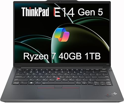 Miniatura 1 de Lenovo ThinkPad E14 Gen 5 Business Laptop (14" FHD+ antirreflejo, AMD Ryzen 7 7730U ( Intel i7-1355U), 40 GB de RAM, 1 TB SSD), retroiluminación,