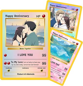 Custom Poke Card with Photo Personalized Trainer or Character Cards Customizable Poke Portriat Card with Name Stats Text for Birthday Anniversary