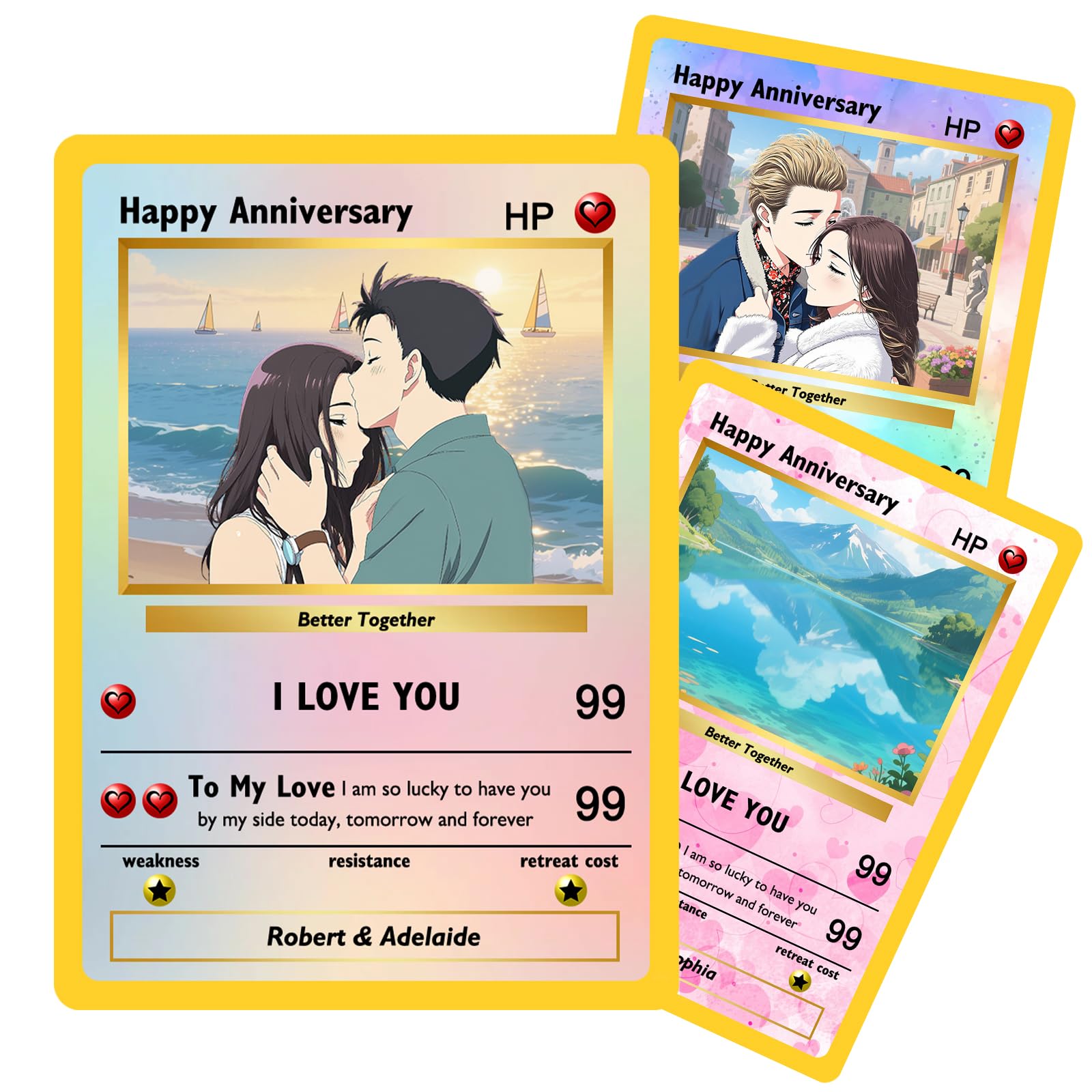 Custom Poke Card with Photo Personalised Trainer or Character Cards Customisable Poke Portriat Card with Name Stats Text for Birthday Anniversary