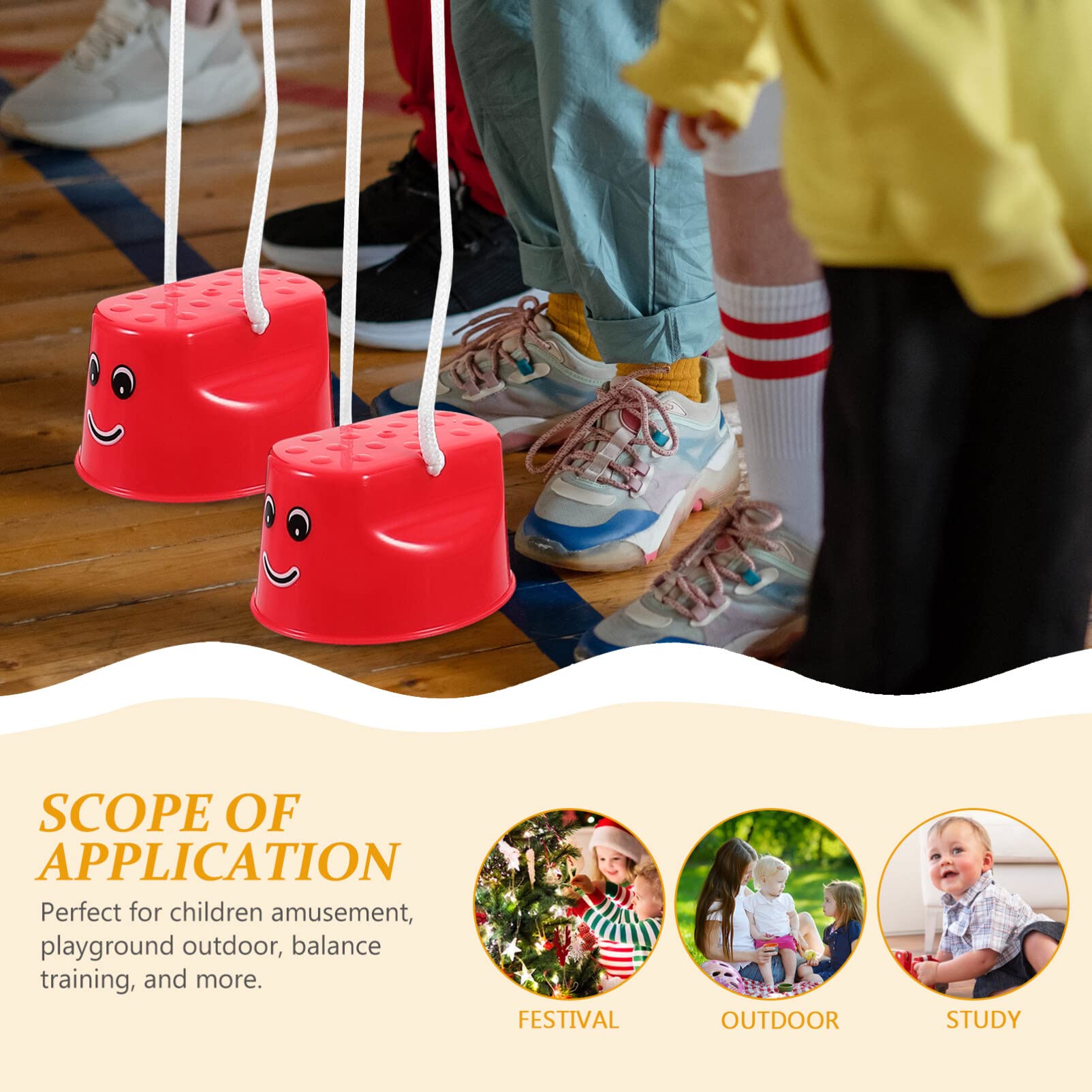 VANZACK 4-tlg. Stelzen Set Für Kinder | Balance-Spielzeug Für Draußen | Kunststoff Stelzen