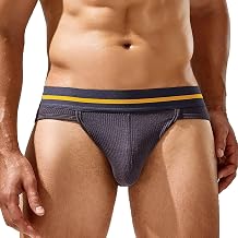 Mens Ribbed Bikini Underwear Low Rise Stretch Briefs Soft Cotton Pouch Panties Underpants