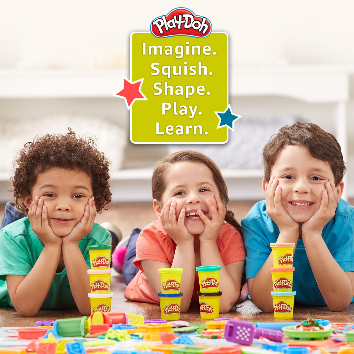 Play-Doh 8 Pack Rainbow Colors, 3 Ounce Cans of Modeling Compound, Kids Arts & Crafts, Preschool Toys for Girls & Boys 3+ — Amazon image 2
