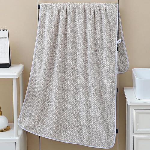 Miniatura 2 de Toallas de baño de microfibra, paquete de 2 toallas ligeras, súper esponjosas y de secado rápido para viajes, fitness y yoga (28 x 55 pulgadas,