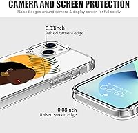 Vista 3 de LUHOURI Funda diseñada para iPhone 13 Mini con protector de pantalla, acrílico transparente para mujeres y niñas, funda protectora de ajuste delgado