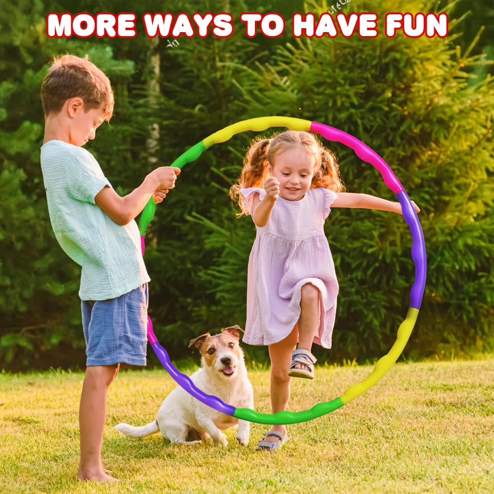 ArtCreativity Hula Hoop for Kids (Pack of 6), Adjustable Size Hoola Hoop Toy for Exercise, 8 Section Detachable Hoola Hoops, Playground Toys for Outdoor Fun, Birthday Party Favors for Boys and Girls - Image 6