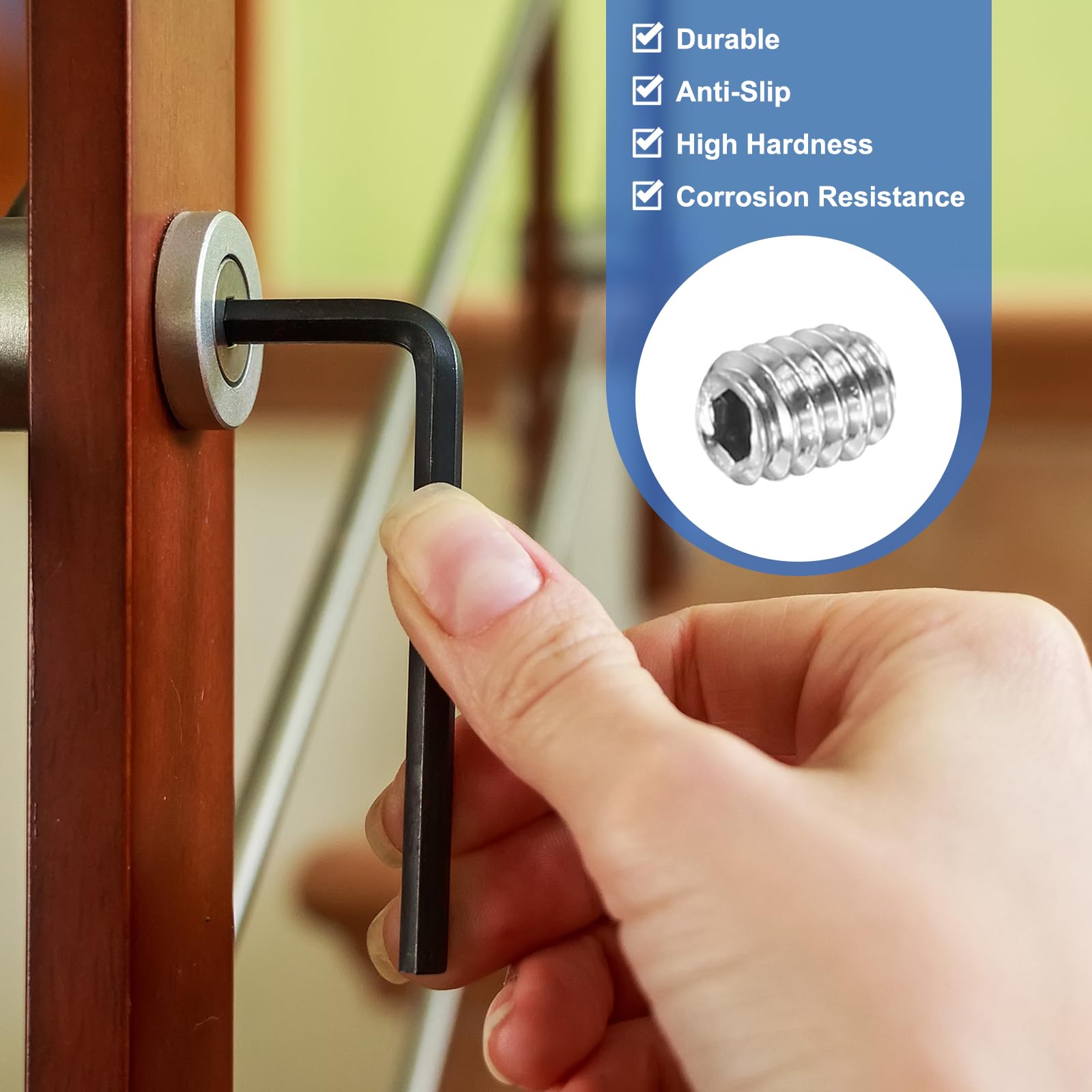 PATIKIL 50 Pezzi Viti Senza Testa Esagonale, M2x2mm Bullone Viti di Arresto Acciaio Inossidabile 304 Viti Esagono Incassato per Riparazione di Maniglie Porte Apparecchi di Illuminazione
