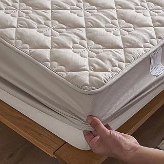 uyeoco Coprimaterasso Matrimoniale/Singolo Fodera Materasso Copri Materasso Topper Antibatterico E Antiacaro Adatto A Lenzuolo Materasso Spesso 25CM。 (Color : D, Size : 150 * 190+15cm)