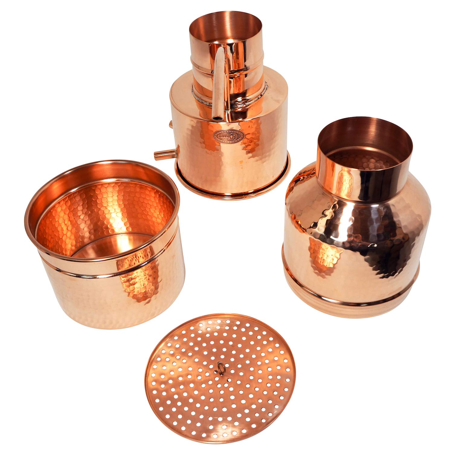 CopperGarden Destille LEONARDO 2 Liter | Sorgenfrei Paket mit Zubehör | Auspacken und Destillieren | Inklusive Pumpe, Kochplatte etc. | Kräuter Brennerei f. Hydrolate & ätherische Öle