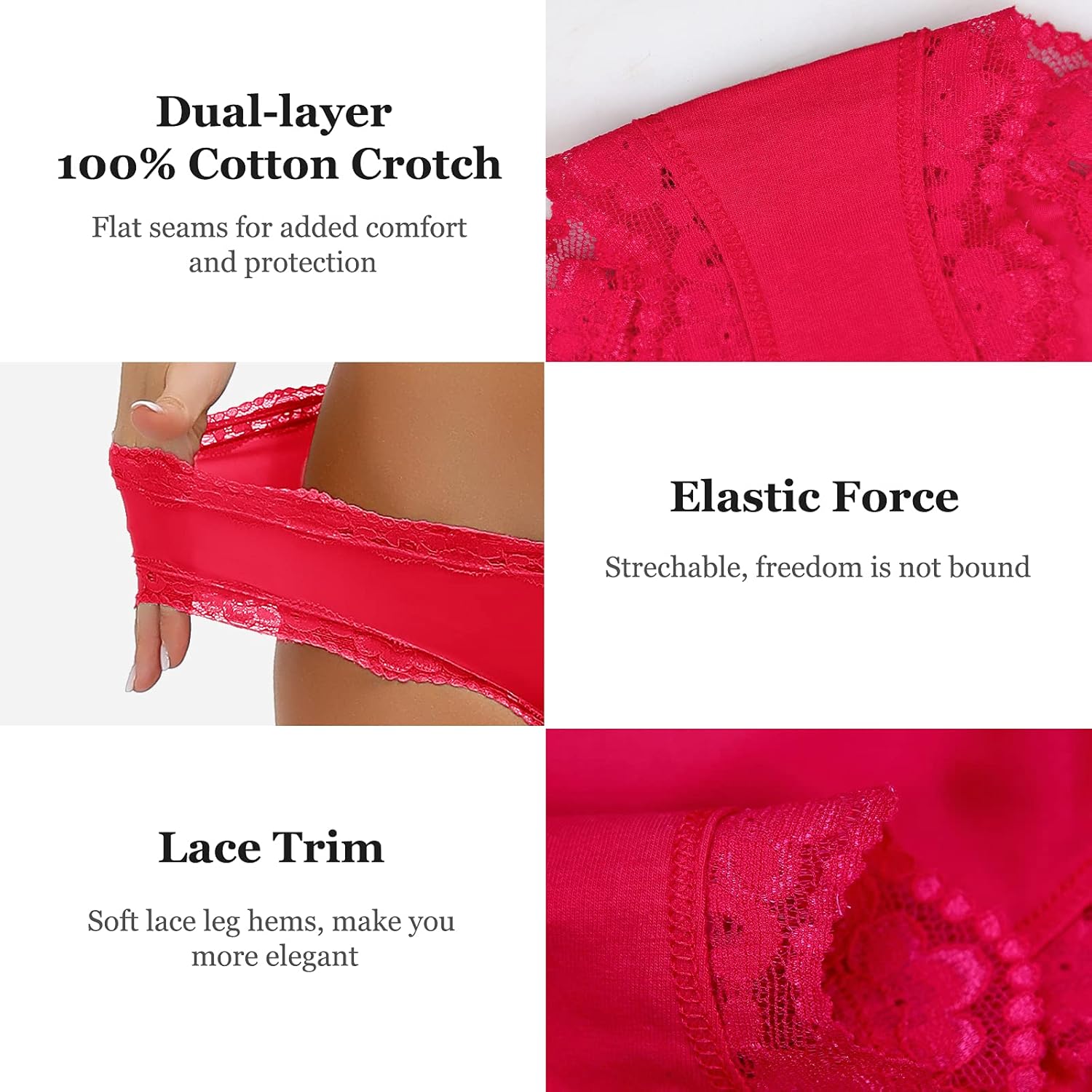 ADOVAKKER Women's Underwear Low Rise Lady Micro Smooth Breathable Briefs Hipster Panties Multipack Printing J-S1 - Image 4