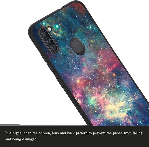 Vista 5 de Funda compatible con Samsung Galaxy A11, diseño gráfico de estrellas con purpurina de arcoíris colorido para Samsung para hombres y mujeres, funda