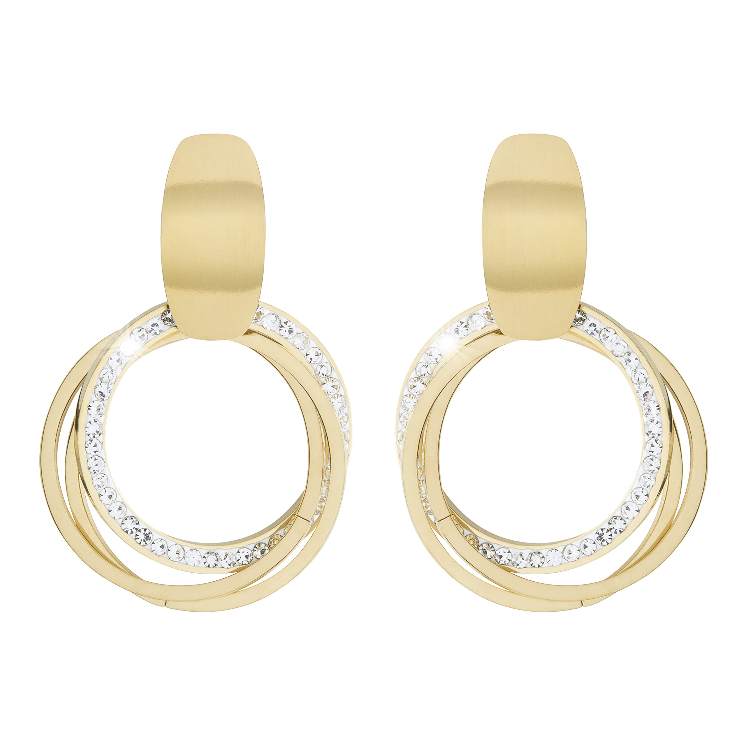 ALEXAH– Pendiente Carmen – Pendientes de Aro para mujer - En color plata/dorado/rosado – 3,50 cmm cierre presión – Joyería mujer - Acero quirúrgico e hipo alergénico (PE20126)