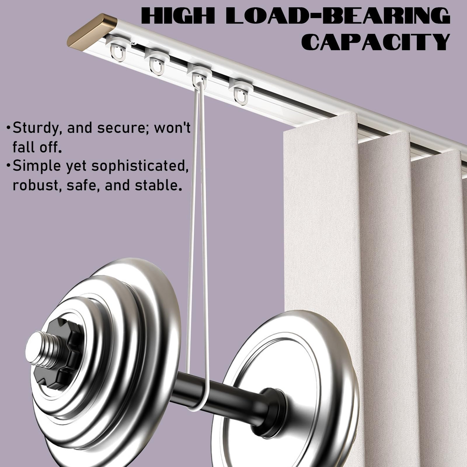 Sistema TrackGlide ain de aluminio ultrafino con accesorios Easy Inllat para habitaciones Livi, hoteles, oficina, dormitorio, divisor de habitación de 3 m x 1,5 m