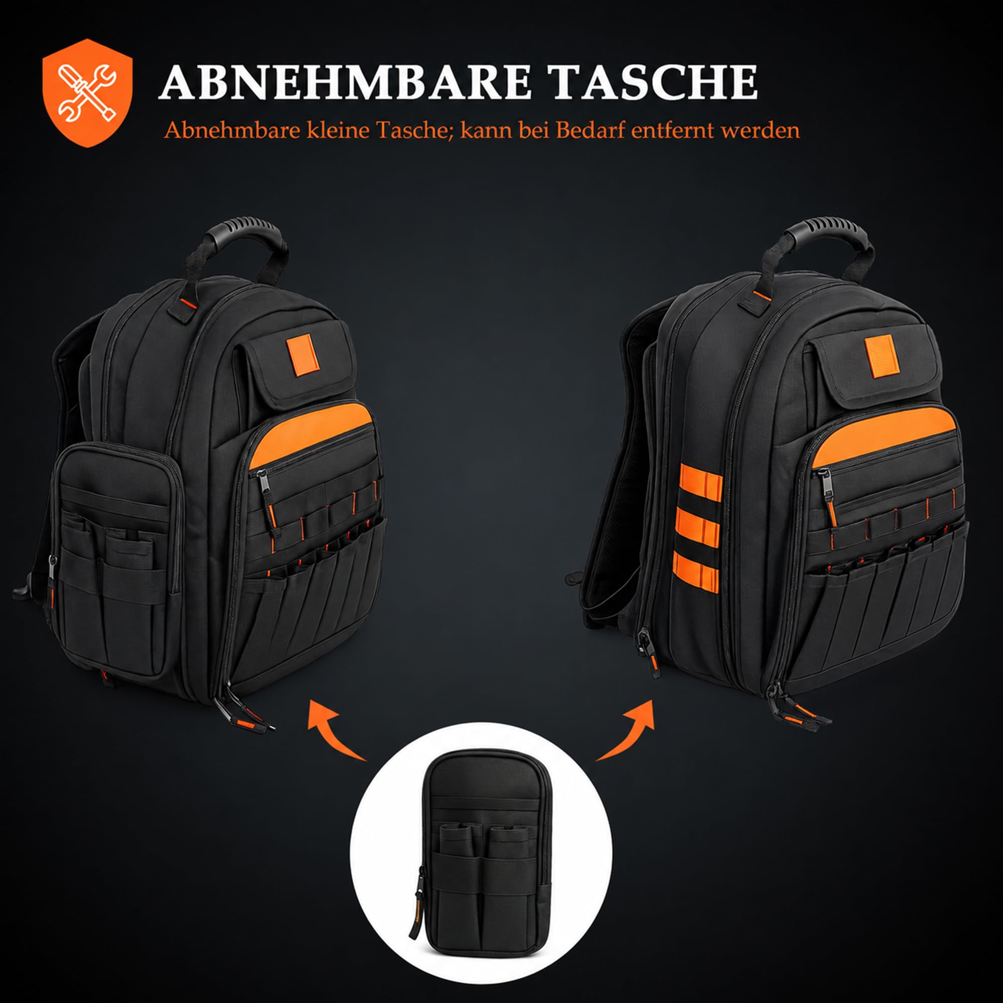 Mochila de herramientas de rendimiento pesado Bolsa de almacenamiento portátil para herramientas