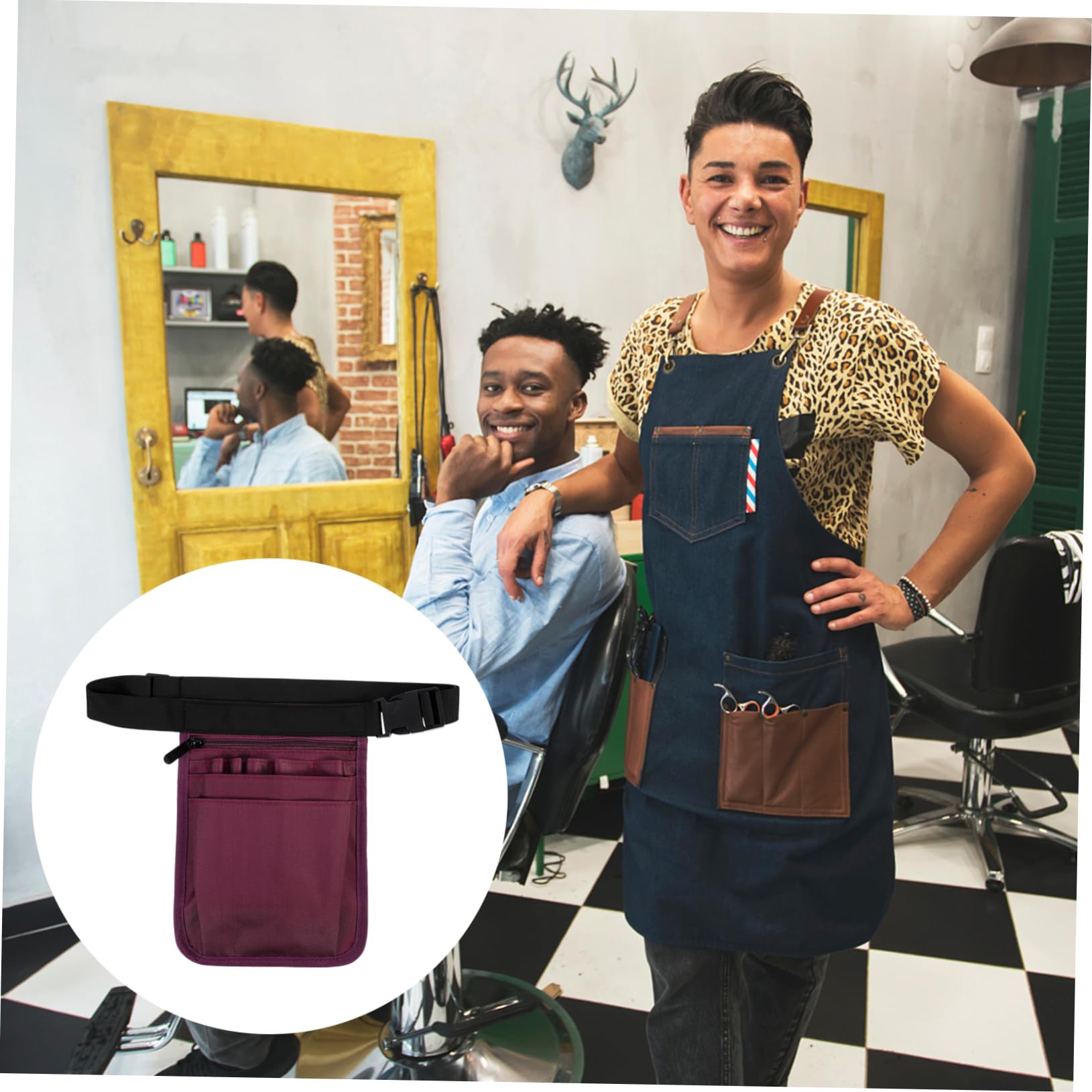 HAPINARY Scissors Waist Bag Barber Waist Storage Bag Hairdressing Scissor Pouch Smooth Stitching