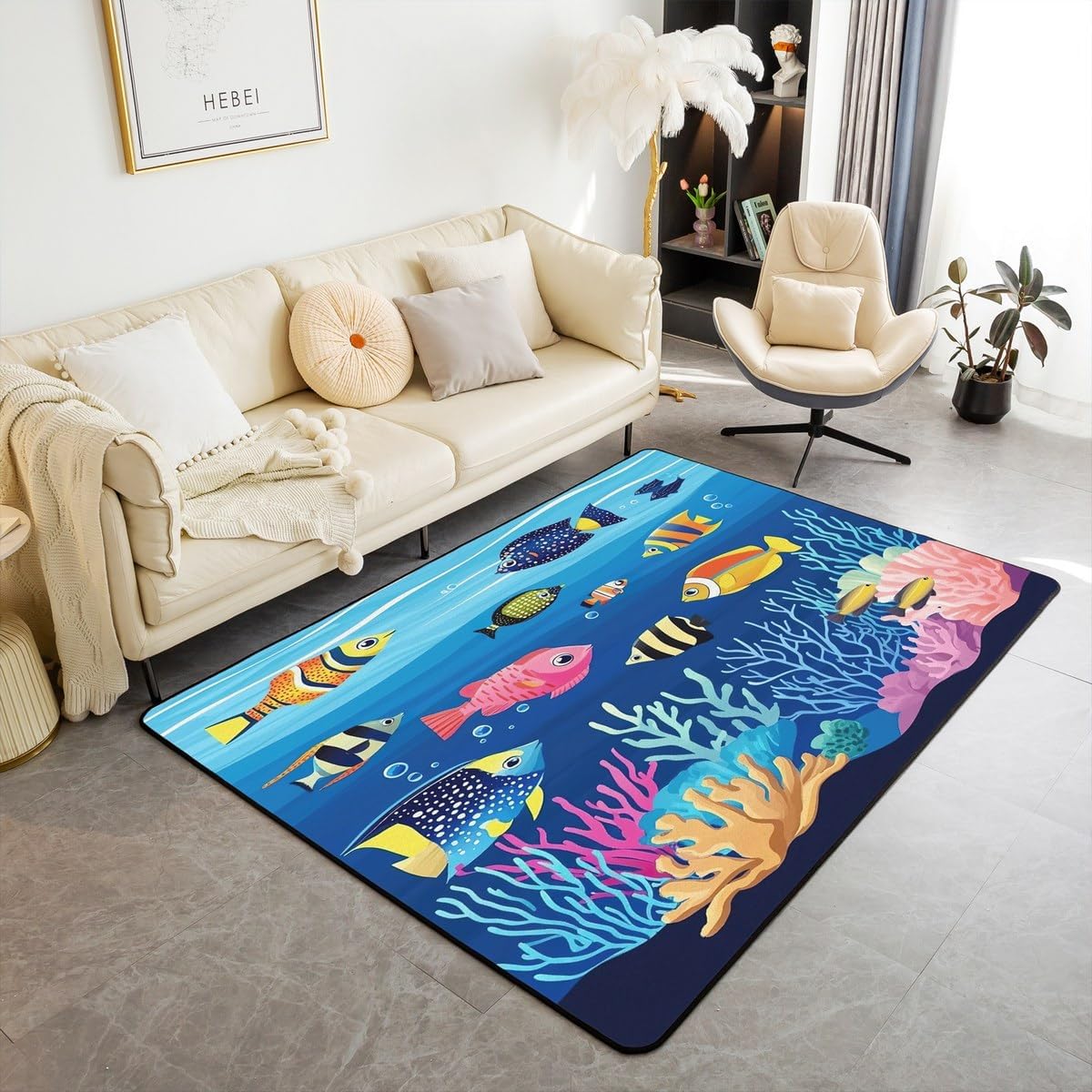 Feelyou Purple Butterfly Area Rug 5x7 Kids Butterflies Print Bubble Living Room Rugs for Bedroom for Boys Girls Teens Girl Butterfly Floral Decorative Carpet Rug Beautiful Butterfly Indoor Floor Mat