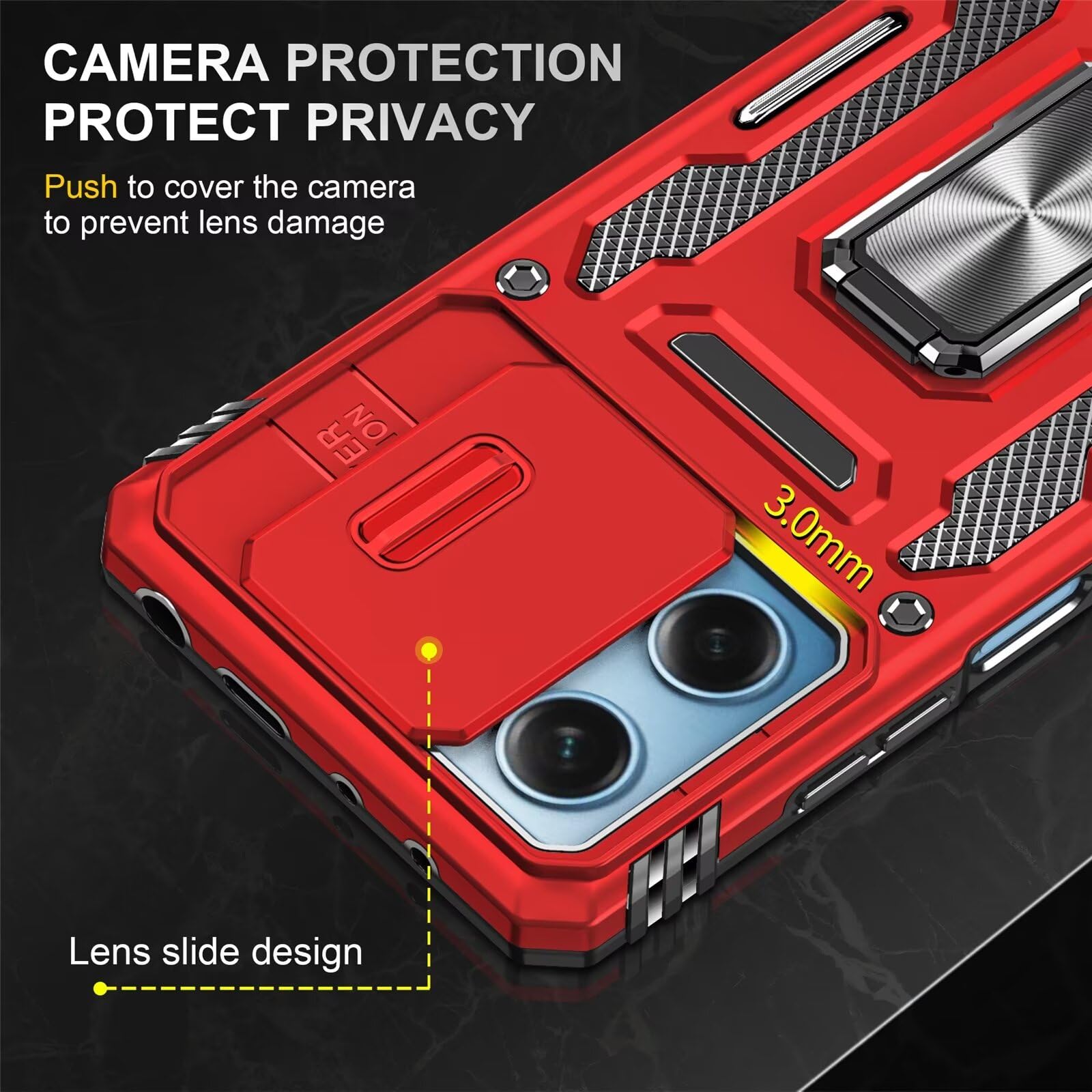 Custodia per Google Pixel 8 Pro custodia resistente a doppio strato con copertura della fotocamera e