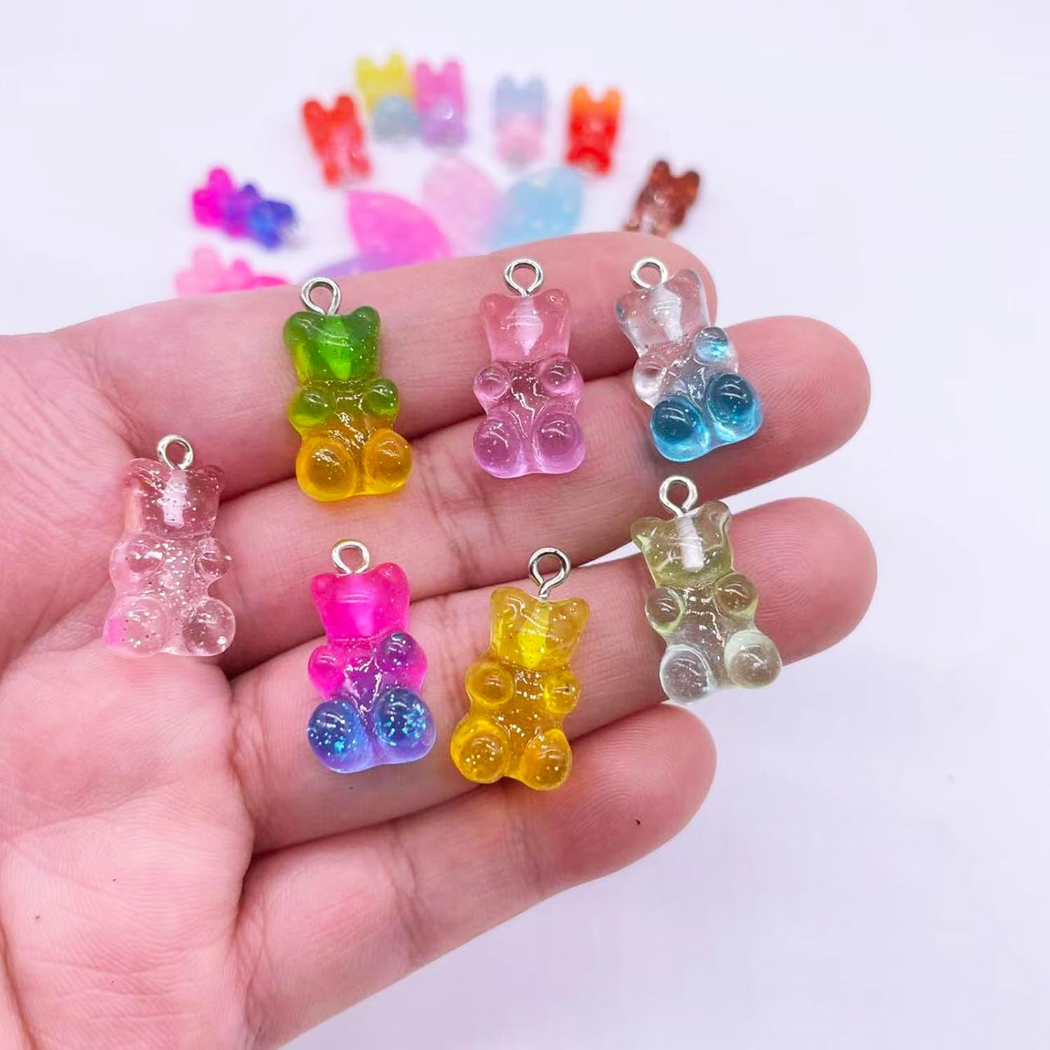 60Pack Assorted Pendant Candy Sweets and Little Bear Charms with rings for Craft, Jewelry Necklace Earrings Bracelet Making - Image 5