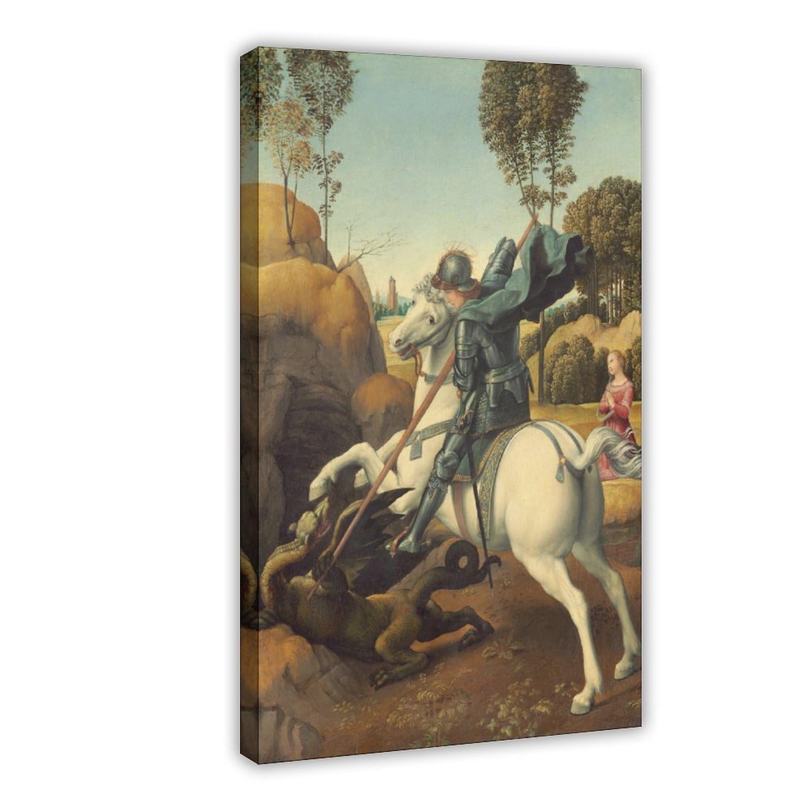 WCYB Raffaello Sanzio Poster, Motiv: Heiliger Georg und der Drache von Raffaello Sanzio, Kunstdruck, Rahmen, 40,6 x 61 cm (L x B)