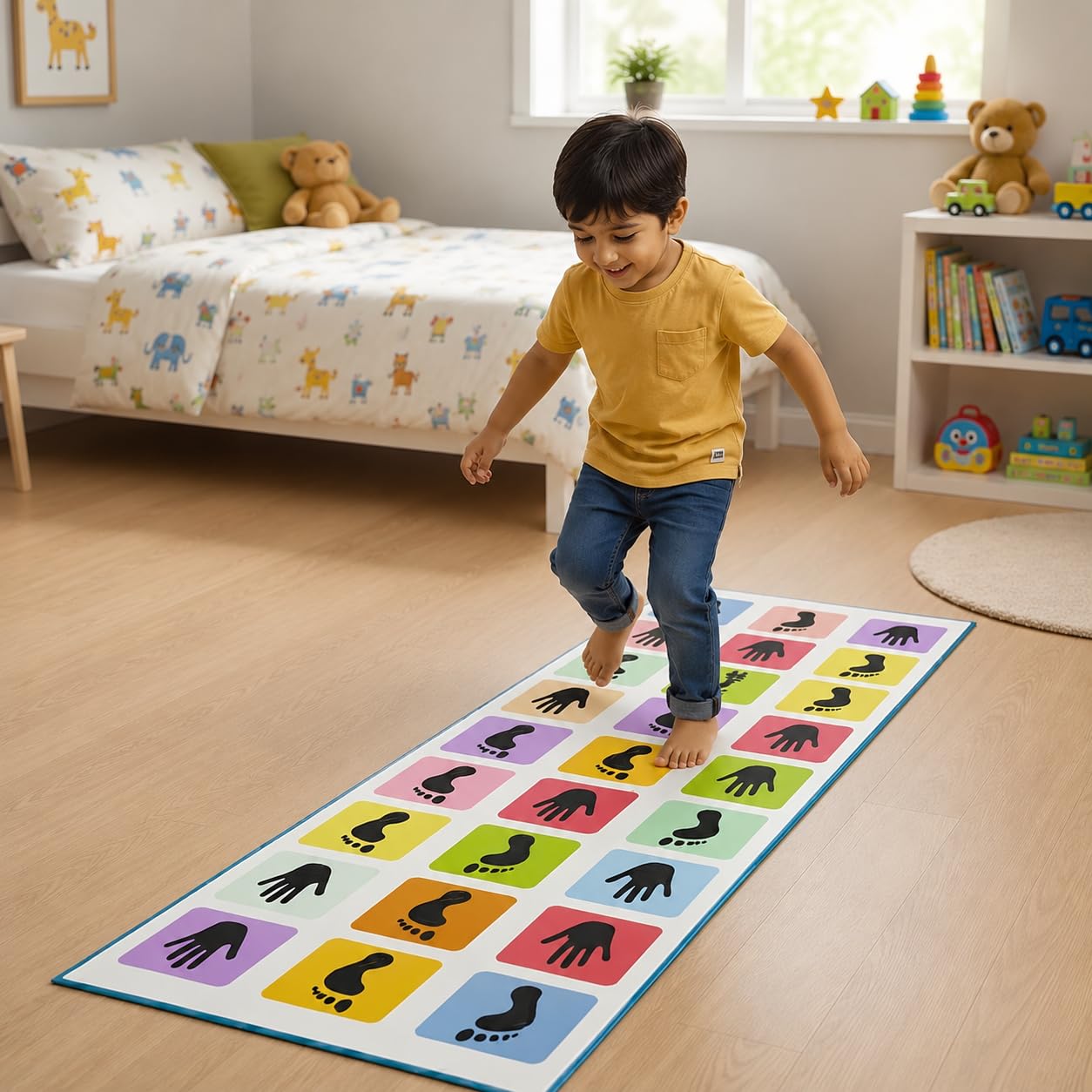 Hopscotch Game | Jumbo Kids Play Mat (40" x 108") | Kith-Kith, Stapu, Langdi, Ekka Dukka, Paandi, Kunte Bille | Unique Balancing Game | Large Size Mat for Kids 3+Years and up-image-21