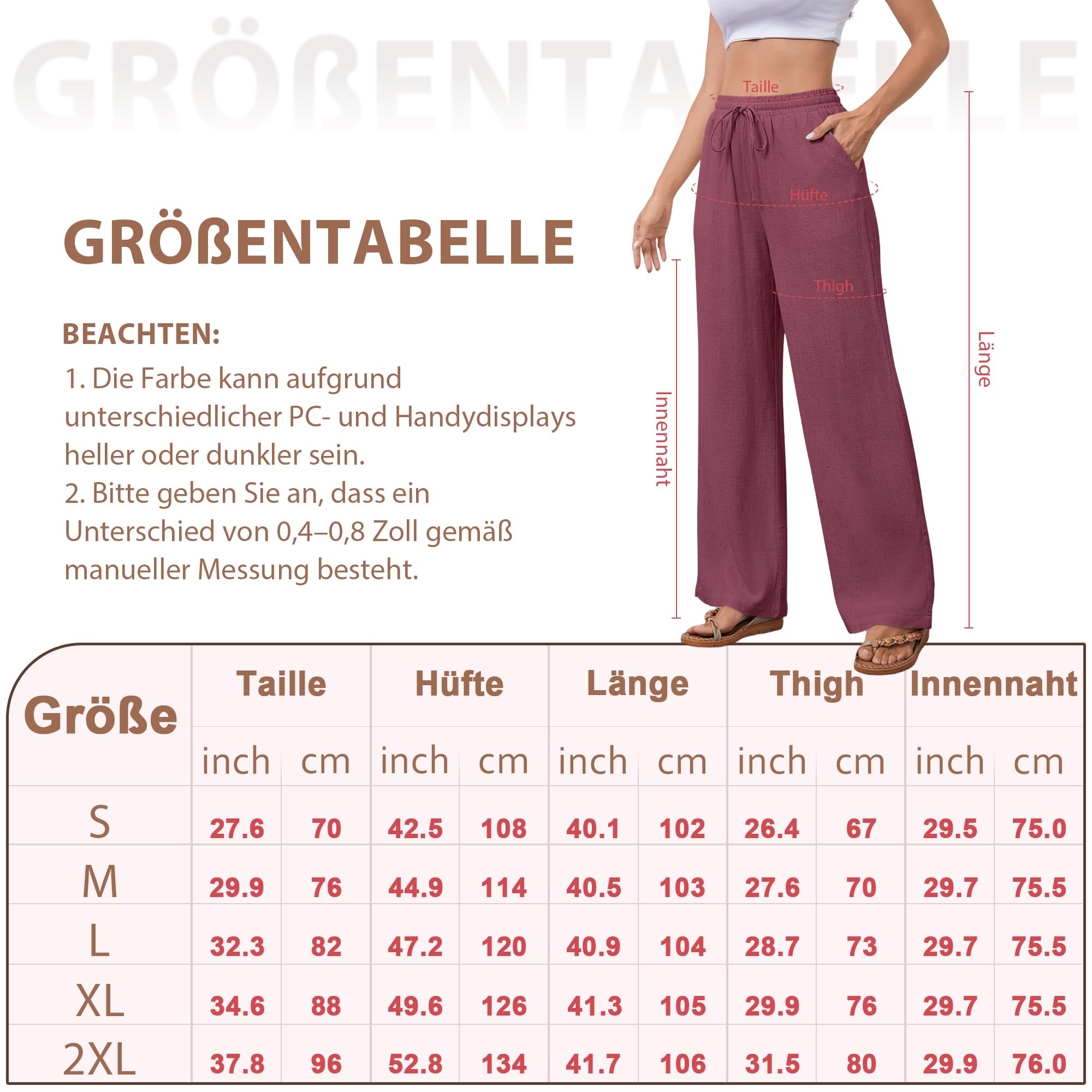 Pantalones de Algodón para Mujer con Cintura Elástica y Pierna Ancha