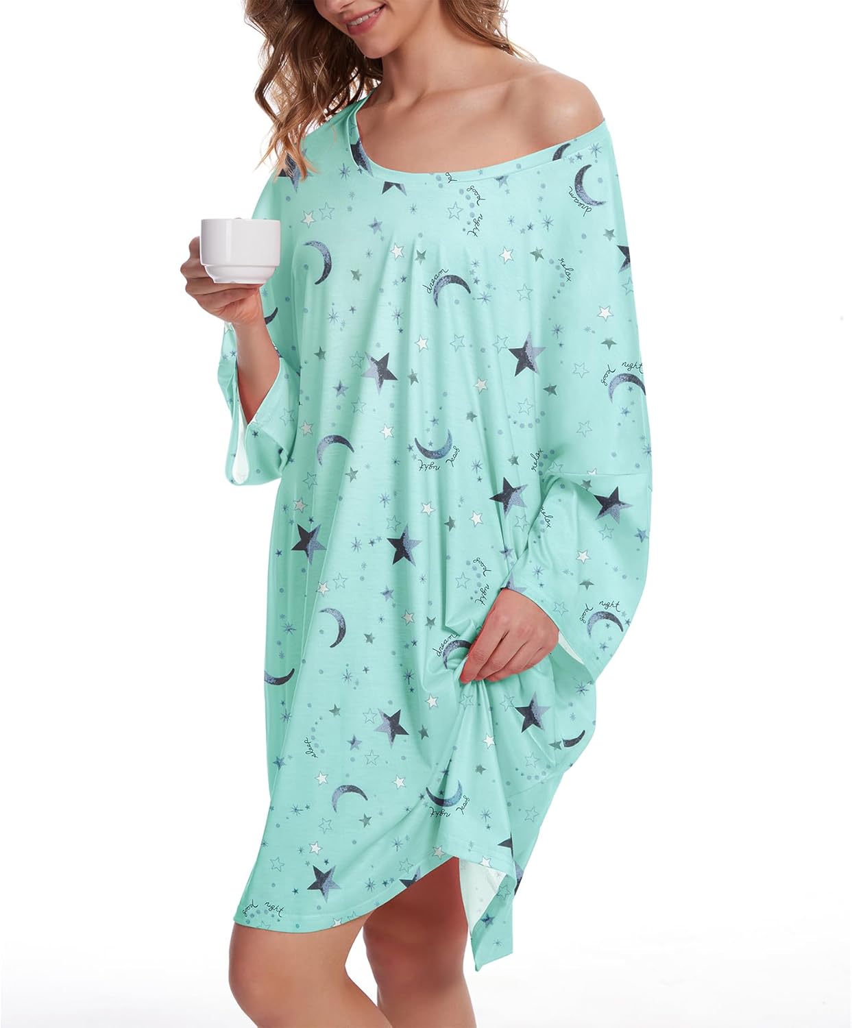 Zando Moo Moos Nightgowns Plus Size Women Pajamas Fit