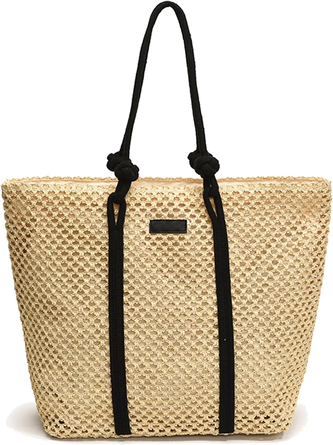 Peicees Large Straw Tote Bag For Beach Vacation 2025 Womens Sandproof Shoulder Bag Purse With Leak-Proof Lining Summer Travel