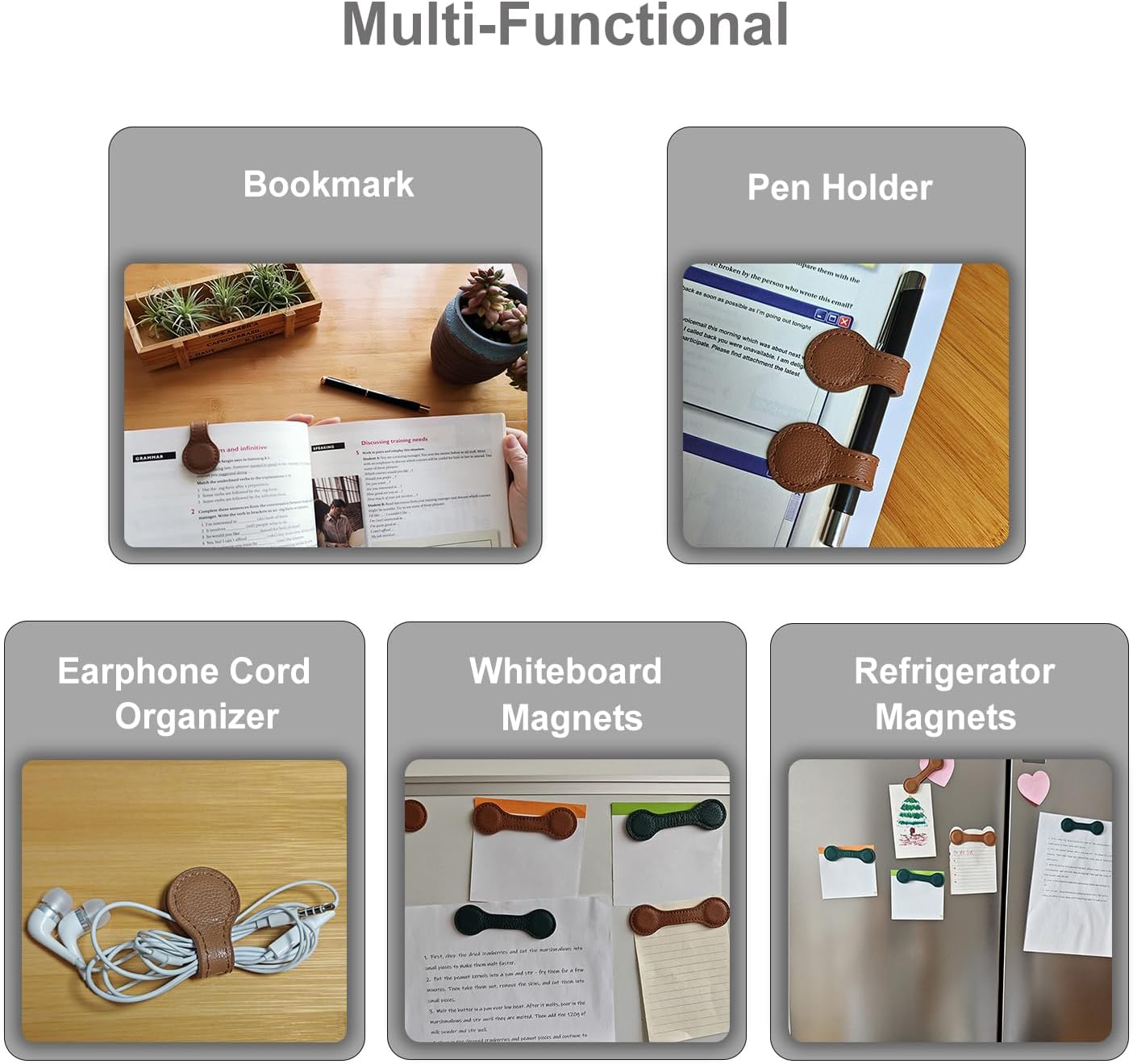 2 Pcs Leather Magnetic Bookmarks, Vintage Genuine Leather Book Marks Clip for Reading Women, Magnetic Book Page Markers for Kids, Men, Book Lovers, Teachers (Green) - Image 7