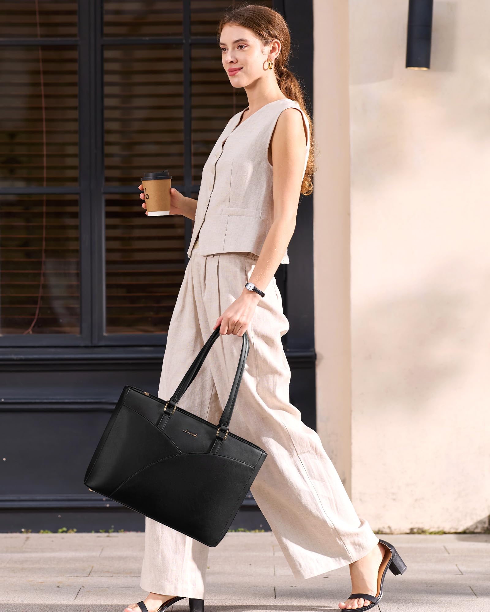 LOVEVOOK Laptoptasche Damen, Handtasche Groß Arbeitstasche Aktentasche