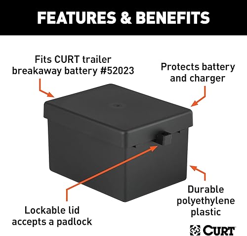 Miniatura 3 de CURT 52030 - Funda de batería con cerradura de 5 pulgadas x 3-14 pulgadas x 3-78 pulgadas, color negro