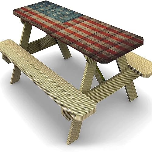 Miniatura 4 de XISUNYA Mantel elástico para mesas rectangulares de 5 pies, fundas de mesa ajustables de poliéster con diseño de Estados Unidos, 30 x 60 pulgadas,