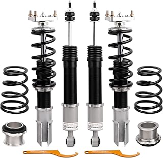 Coilovers for Ford Mustang 1994-2004, 24 Levels Damper Adjustable Coilovers Suspension Kit, Height Adjustable Shock Absorber Struts, Lowering Kit, Grey