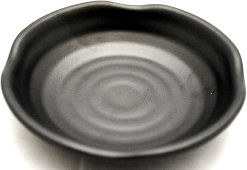 Lucky Star (redondos, melamina Platos Cena Plato Plato de aperitivo Side para aperitivos, 4," 5," 6," Negro, borde ondulado, 4 pulgadas, Negro