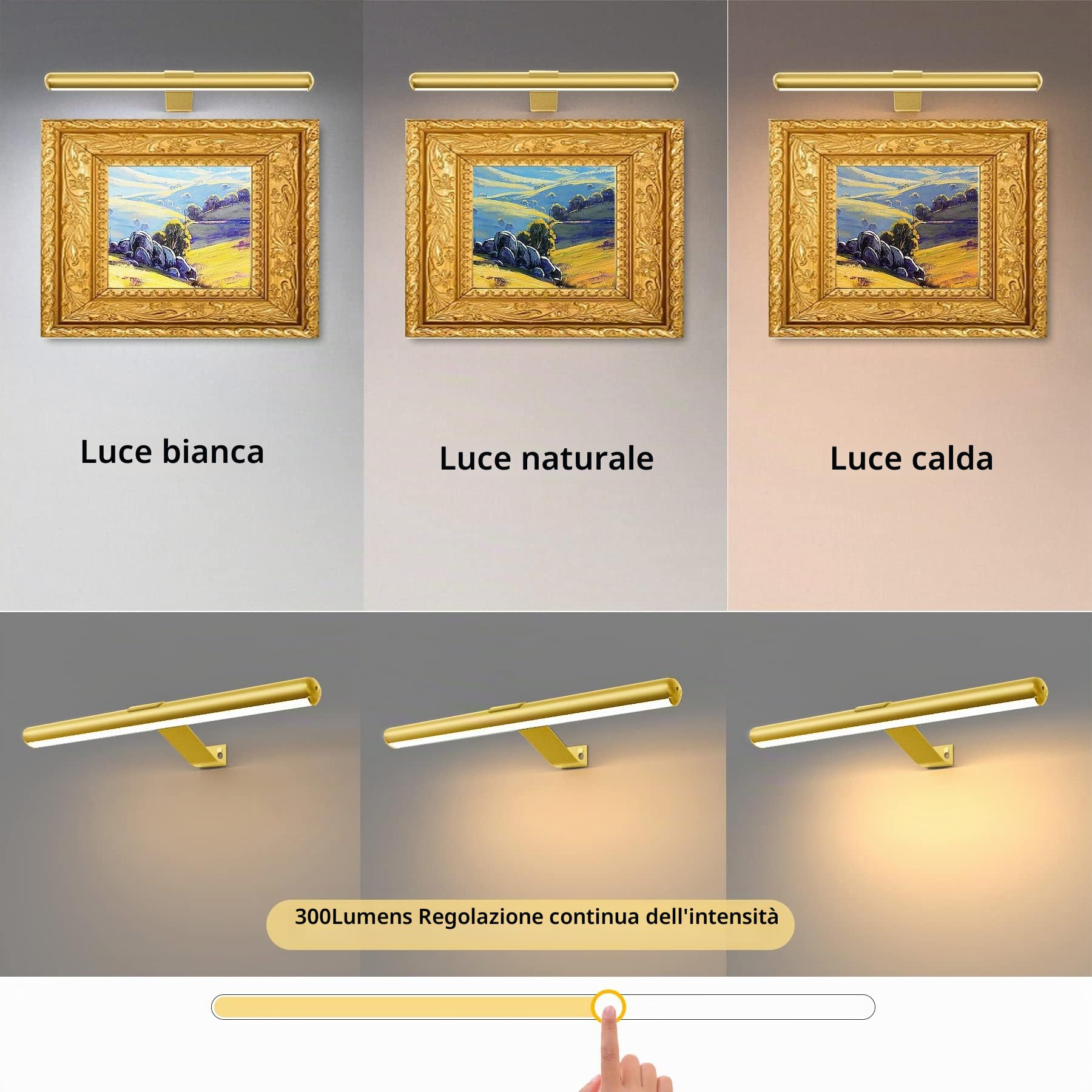 Lampada da parete senza fili, batteria ricaricabile, rotazione a 360°, 14 colori, dimmerabile, timer, lampada da parete moderna, colore nero, 4 x 5 x 6 cm, per interni