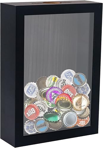 GraduationMall Marco de caja de sombra de carga superior de 5 x 7 con vidrio HD, vitrina de madera con ranura, profundidad interior de 1.25