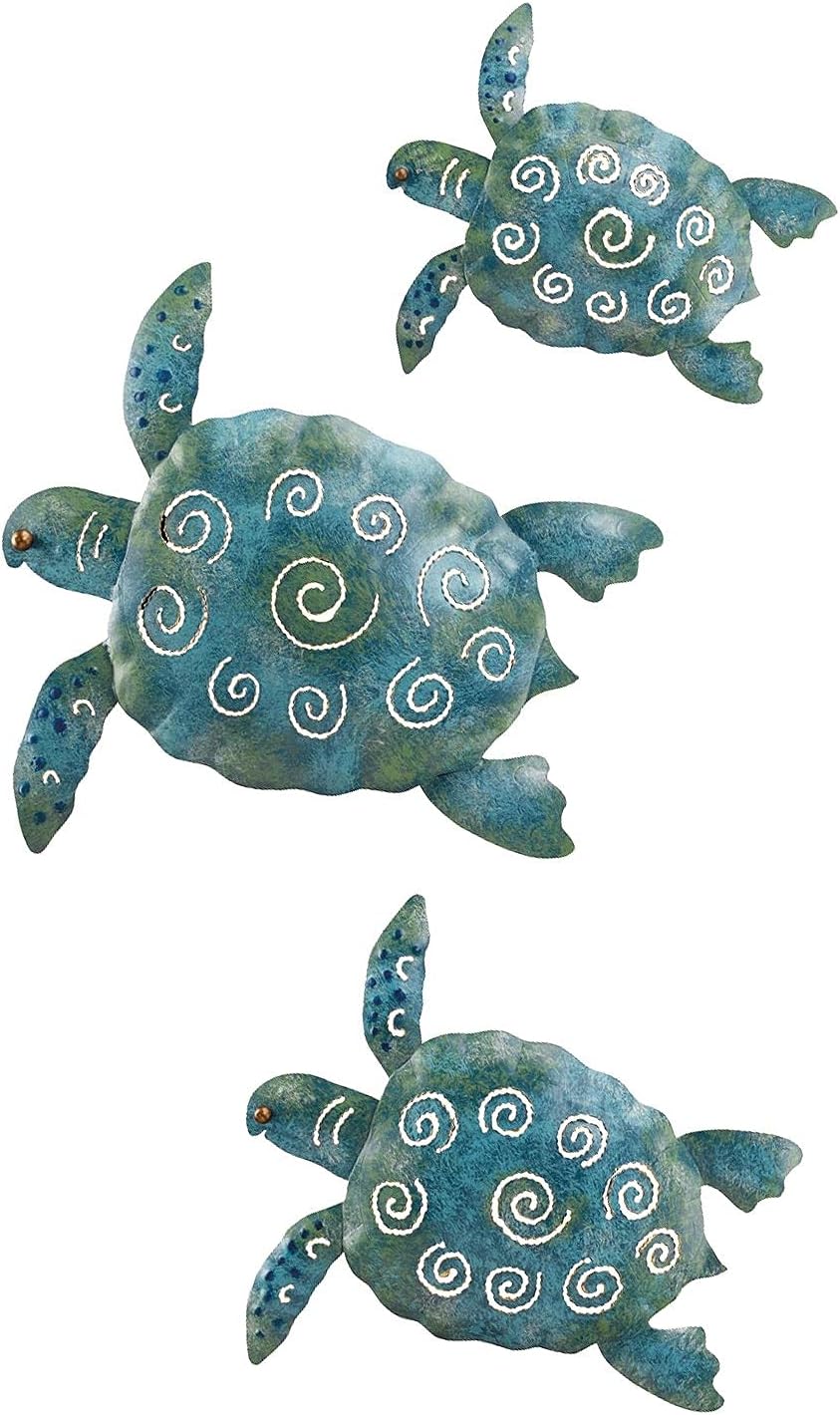 Regal Art & Gift Sea Turtle Wall Décor, Handcrafted Metal Ocean-Inspired Art, Weather-Resistant Coastal Decor for Indoor & Outdoor, Ideal for Living Room, Porch & Backyard, 9.5”L x 0.75”W x 9”H