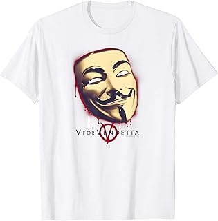 V para Vendetta Fawk máscara camiseta