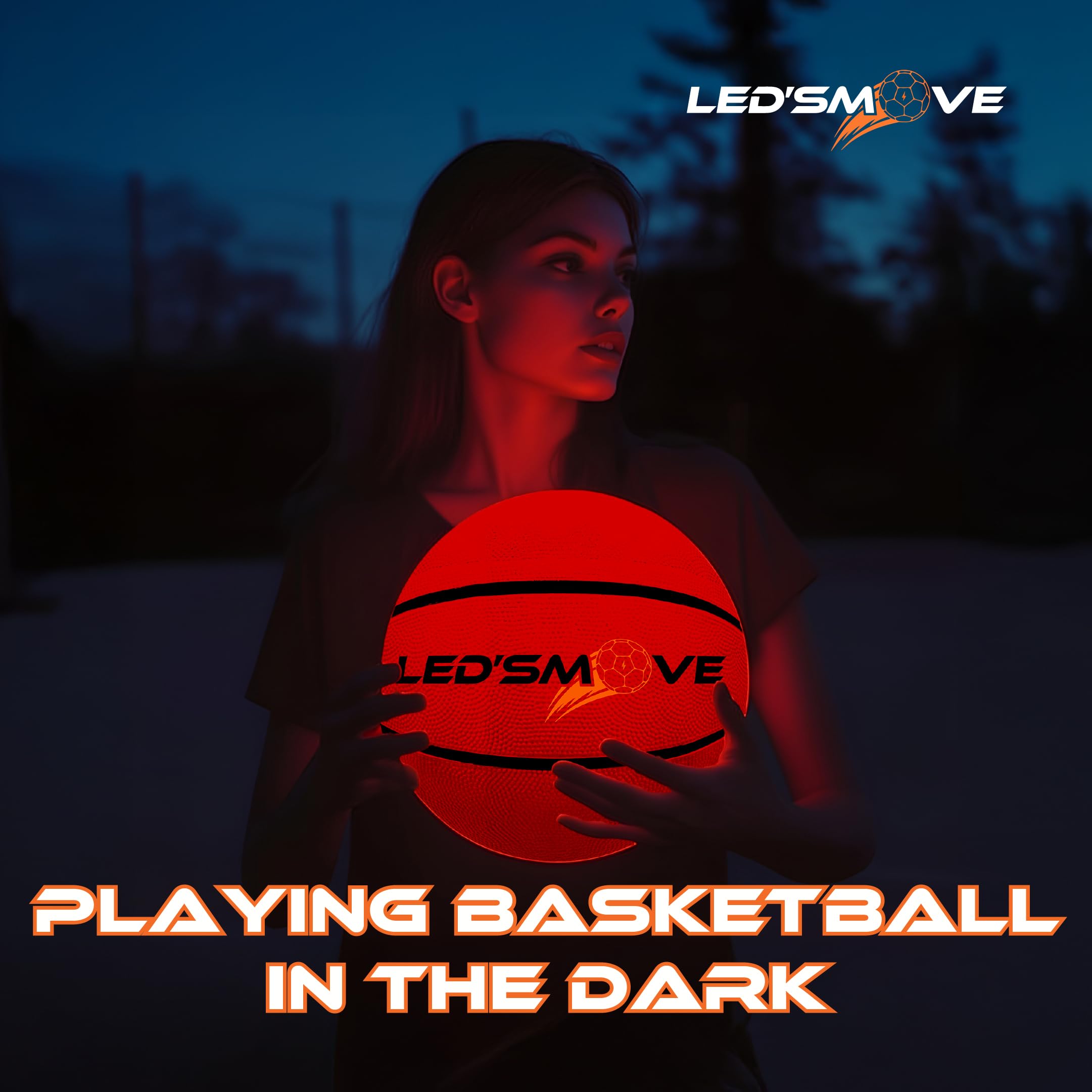 LED'S MOVE LED Light Up Basketball, Luminous BasketBall Gift Glow in The Dark, Size 7 Ball for Indoor & Outdoor Games - Image 4